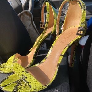 Schutz Women's green Snake Print Heels